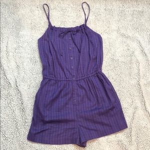 Spaghetti Straps Cotton Rompers with pockets